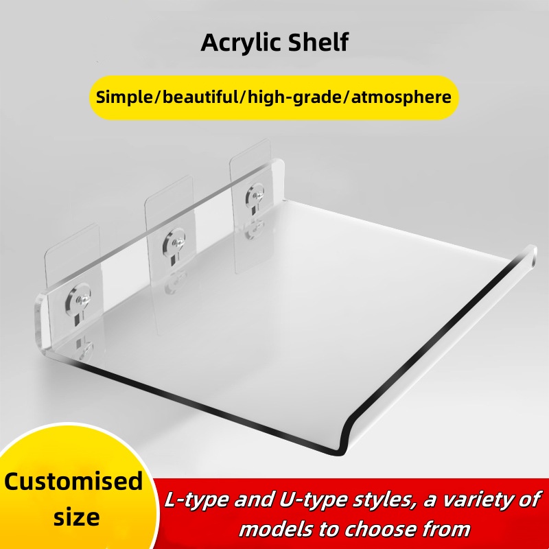 Tiny Home Bathroom Kitchen - Wall-mounted Acrylic Storage Rack Removable Bathroom