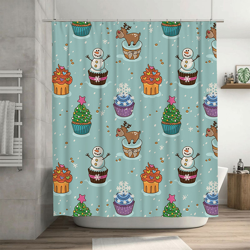 Home Bathroom Ideas - TU Charming Christmas Shower Curtain Festive