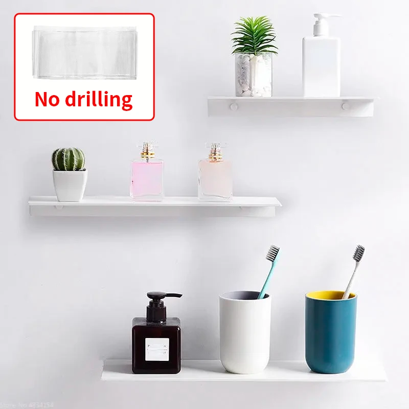 Tiny Home Bathroom Kitchen - Small Shelf Without Drilling Shampoo Holder