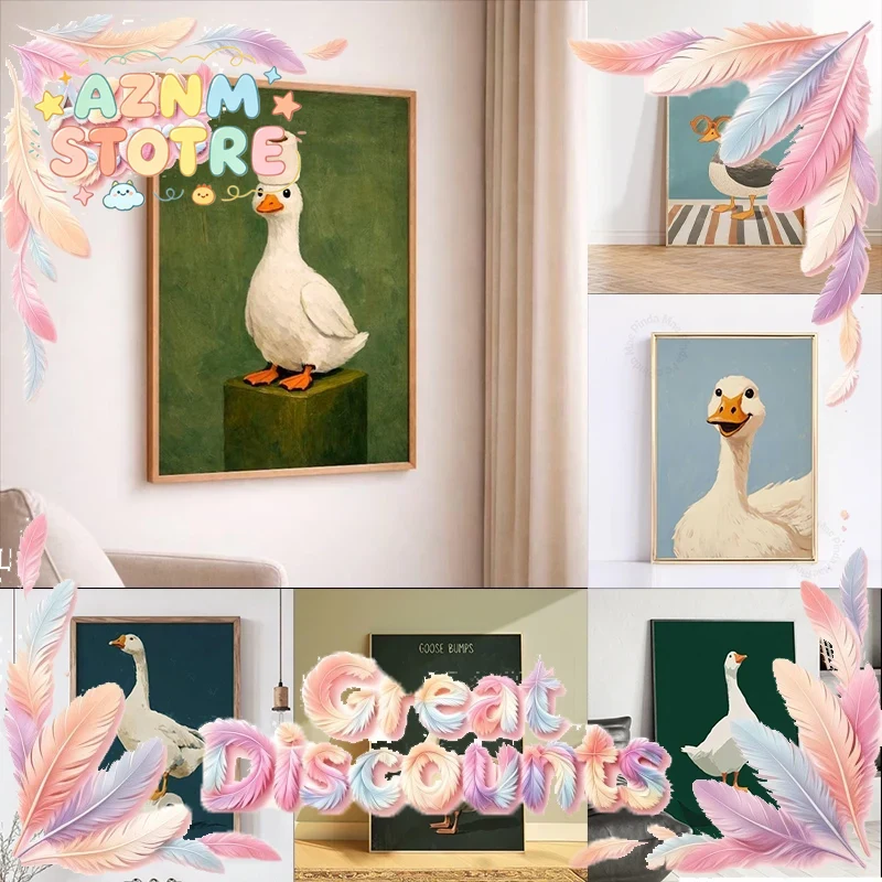 Home Bathroom Ideas - Duck Goose Poster, Funny Bathroom Wall