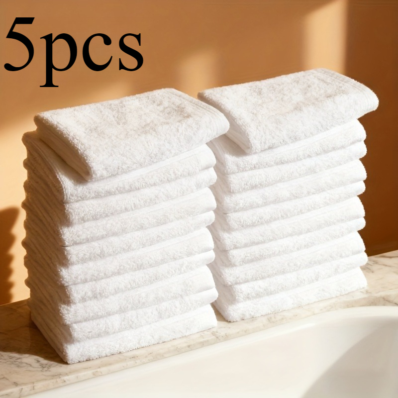 Zara Home Bathroom - 5Pcs Modern White Square Towels, Durable