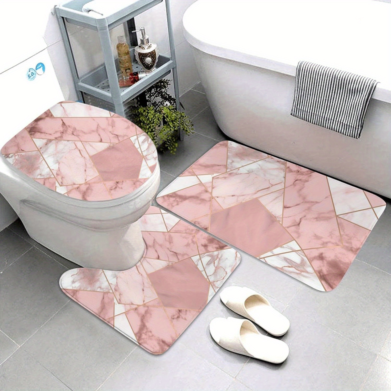 Luxury Marble Bathroom Mat Set - Home Made Bathroom Vanity recension och pris