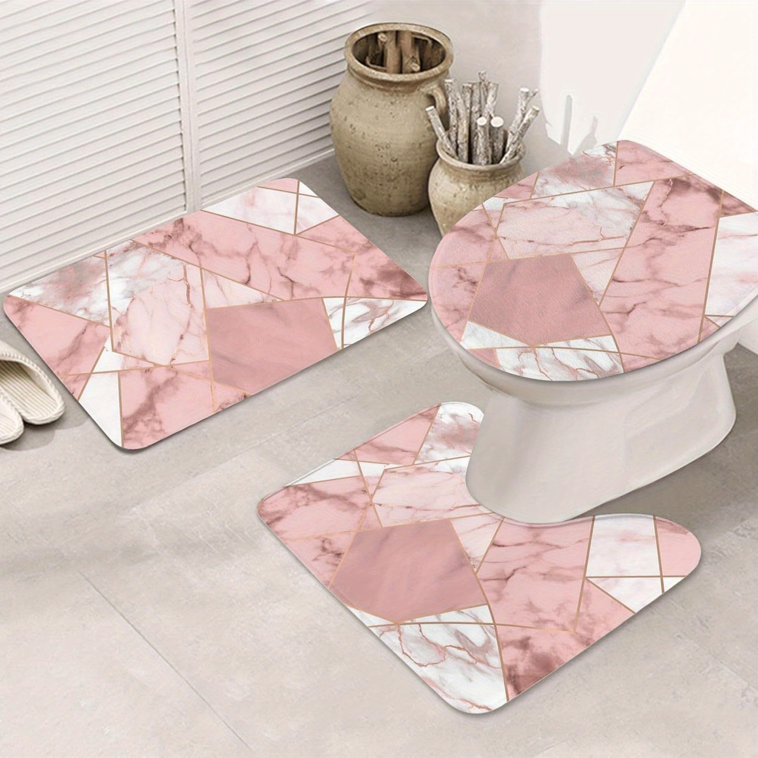 Luxury Marble Bathroom Mat Set - Home Made Bathroom Vanity recension och pris