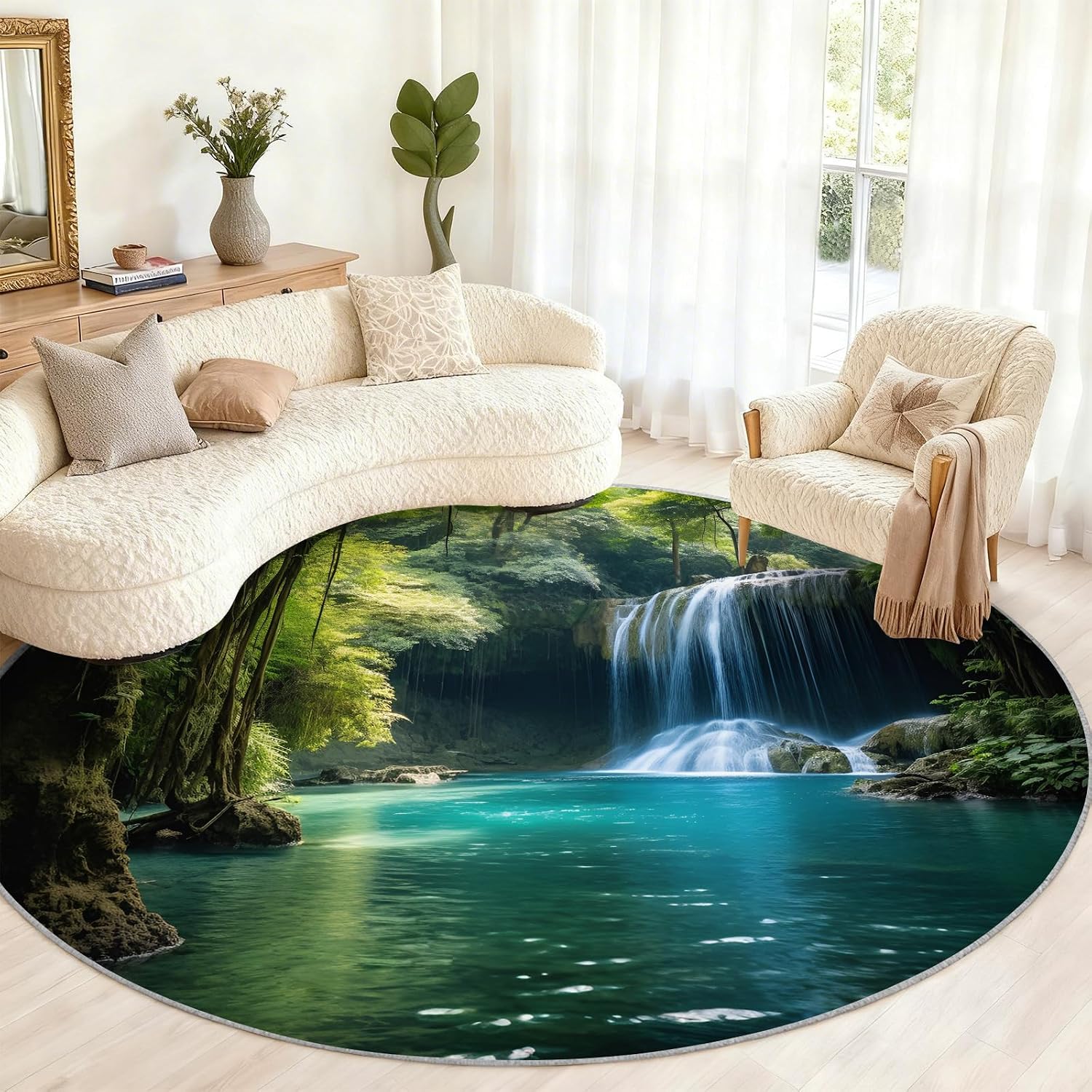 Luxury Round Waterproof Area R - Home Bathroom Scene recension och pris