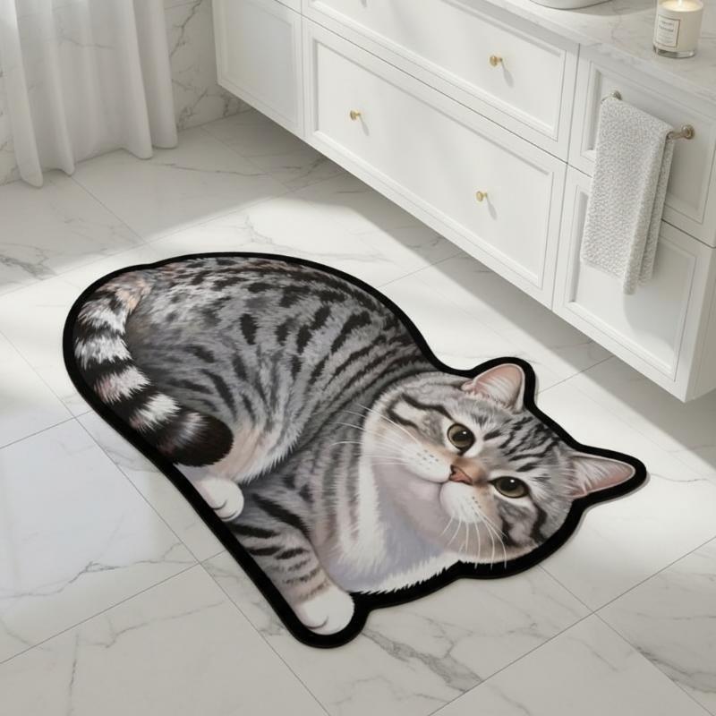 Diatomite Bath Mat Lovely Cat  - Home Decor Bathroom Ideas recension och pris