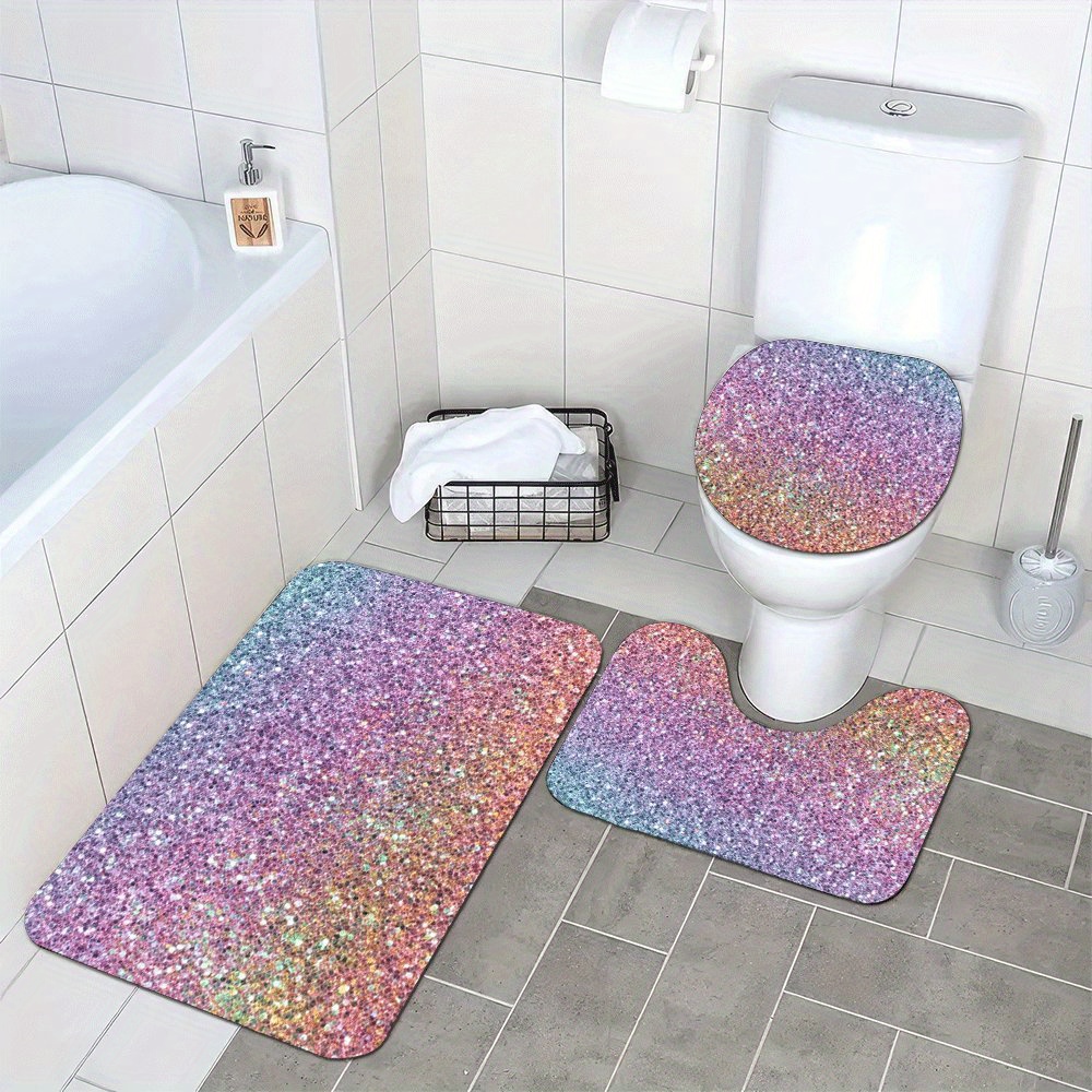 Luxury Glitter Bath Mat Set fo - Home Made Bathroom Vanity recension och pris