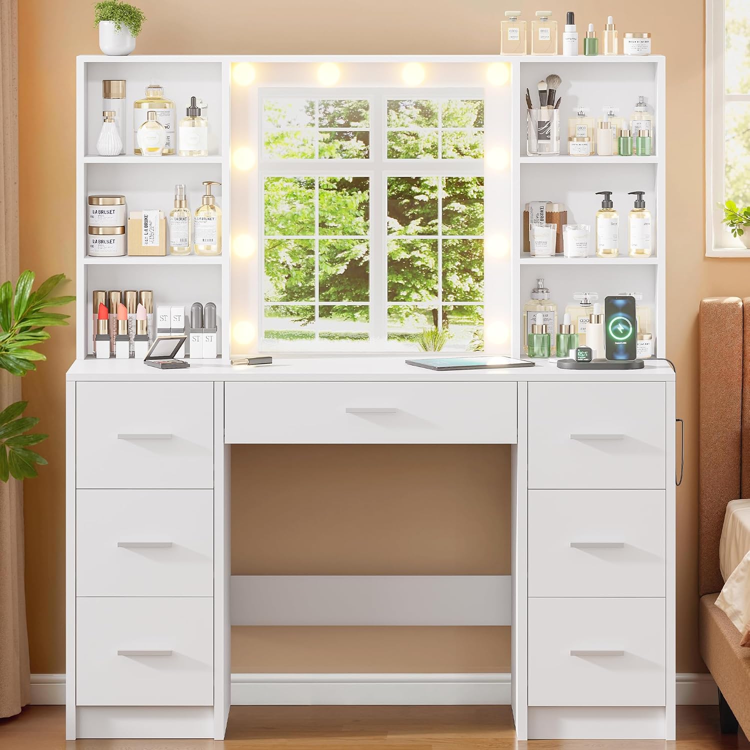 Large Vanity Desk with LED Mir - Home Outlet Bathroom Vanity recension och pris