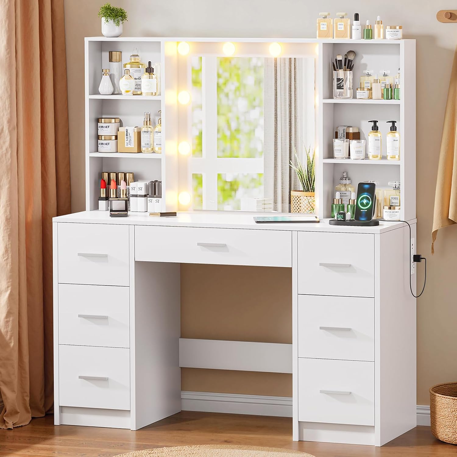 Large Vanity Desk with LED Mir - Home Outlet Bathroom Vanity recension och pris