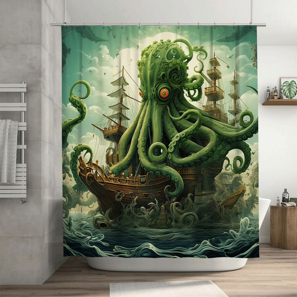 Octopus Ship Shower Curtain Su - Home Bathroom Ideas recension och pris