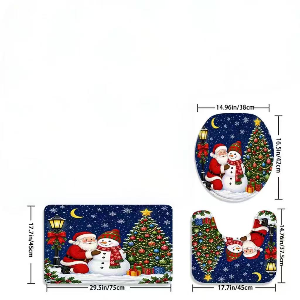 3Pcs Christmas Bathroom Rug Se - Home Bathroom Scene recension och pris