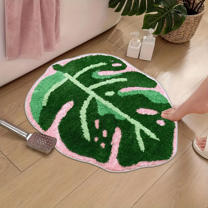 VIKAMA Pink Tropical Leaf Plus - Zara Home Bathroom Mat recension och pris