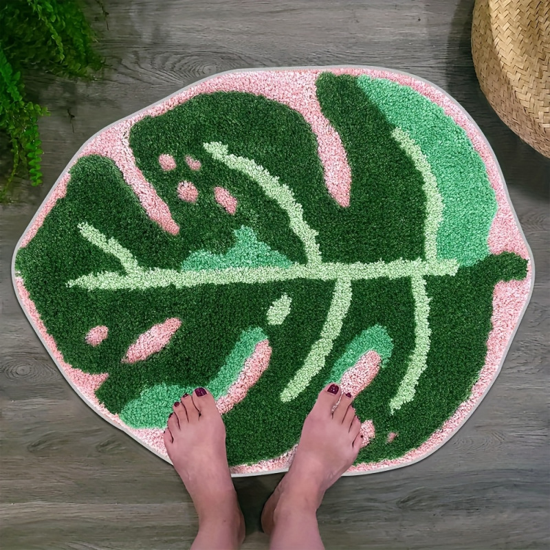 VIKAMA Pink Tropical Leaf Plus - Zara Home Bathroom Mat recension och pris