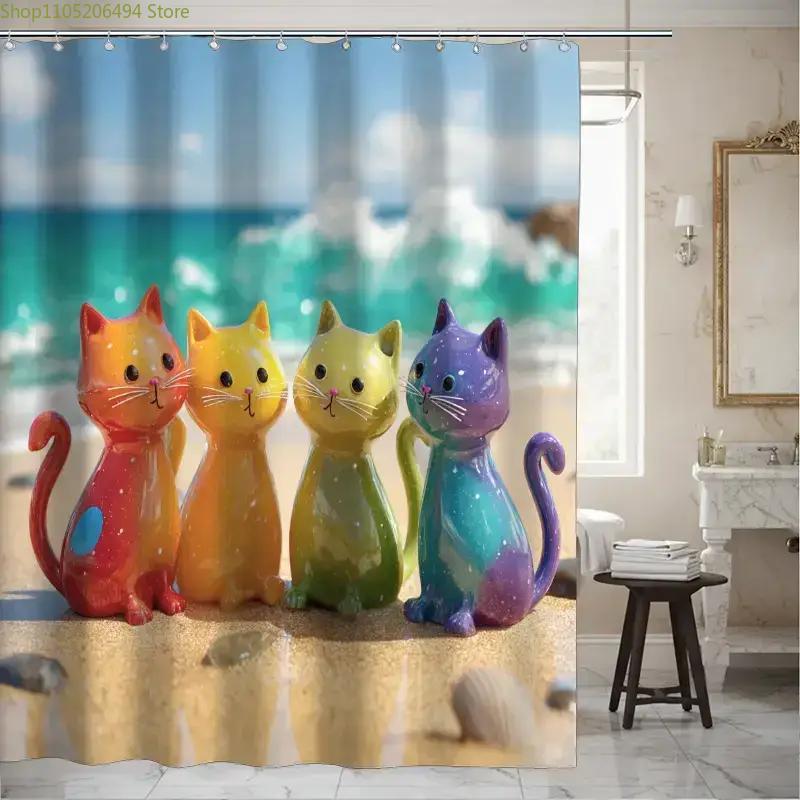 Colorful Rainbow Cats Shower C - Home Bathroom Ideas recension och pris