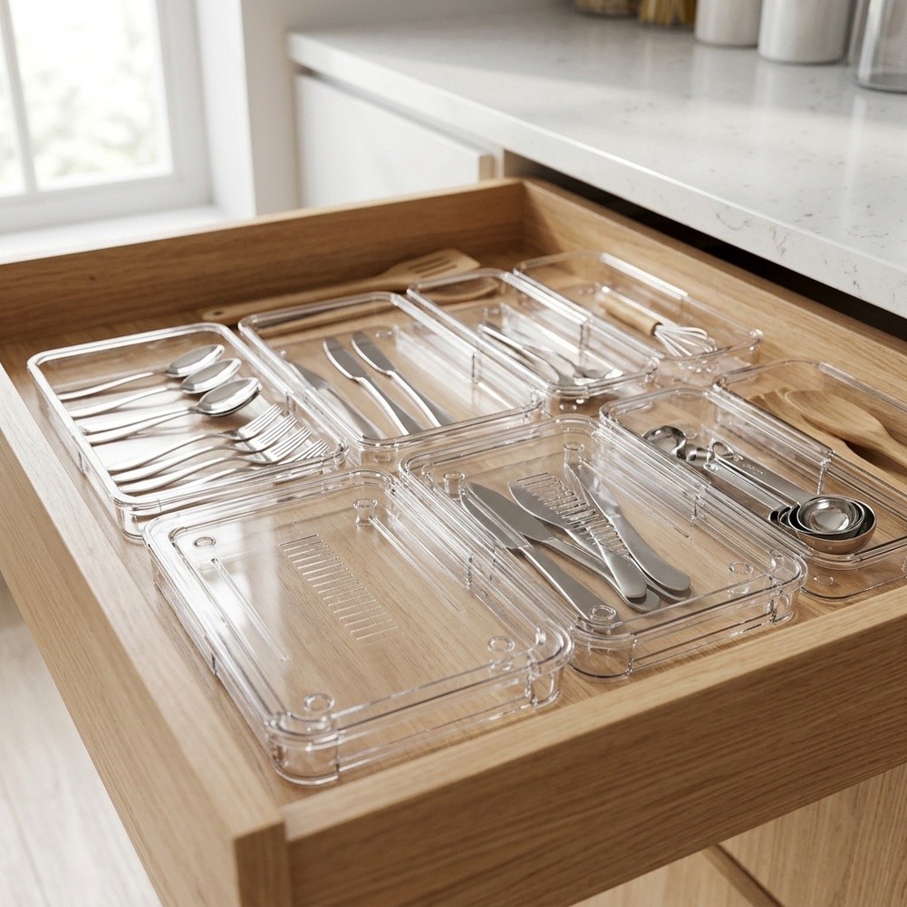 Clear Expandable Drawer Organi - Home Made Bathroom Vanity recension och pris