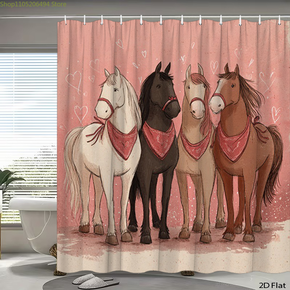 Cute Horses Shower Curtain, Ca - Home Bathroom Ideas recension och pris